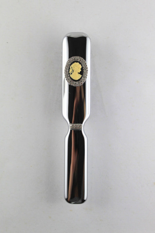 Spazzola argento con cammeo nero e Swarowski
