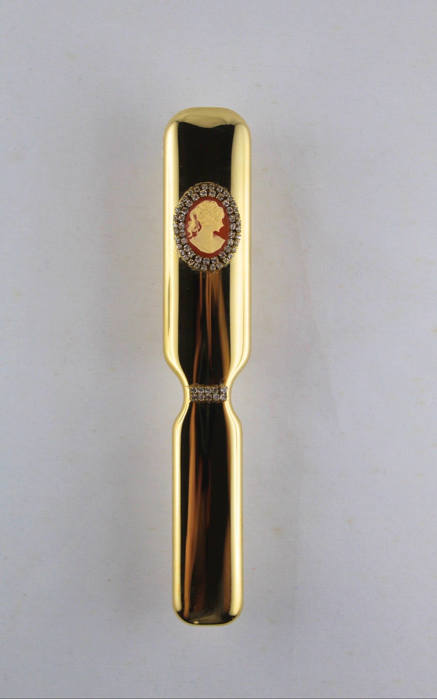 Spazzola Oro con Cammeo Corallo e Swarowski